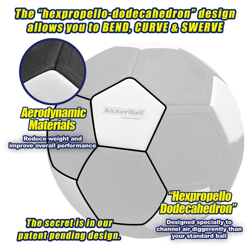 Kickerball Swerve and Curve Size 4 Soccer Ball, Soccer Training Ball with Special Panels to Play Like A Pro, Outdoor and Indoor Use, Fun for Kids and Adults - Image 5
