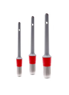 SYOSI Detailing Brush Set - 3 Pcs Soft Automotive Detail Brushes, Different Sizes Car Detailing Brushes for Cleaning Wheels, Engine, Interior, Air Vents, Car, Motorcy Grey  - Image 1