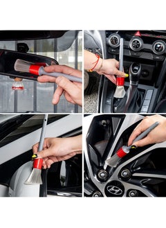 SYOSI Detailing Brush Set - 3 Pcs Soft Automotive Detail Brushes, Different Sizes Car Detailing Brushes for Cleaning Wheels, Engine, Interior, Air Vents, Car, Motorcy Grey  - Image 5