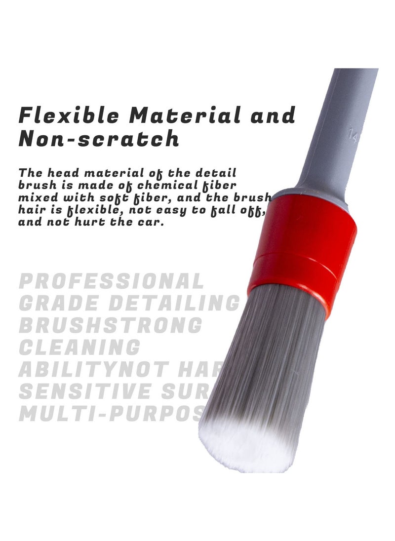 SYOSI Detailing Brush Set - 3 Pcs Soft Automotive Detail Brushes, Different Sizes Car Detailing Brushes for Cleaning Wheels, Engine, Interior, Air Vents, Car, Motorcy Grey  - Image 4