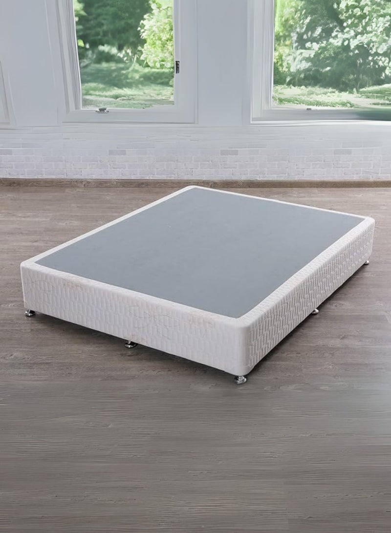 Karnak Premium Divan Bed Base with Chrome Legs – Bed Size 100cm x 200cm , White Woven Fabric – Modern Minimalist Foundation Platform for Mattress – Durable & Stylish Support - Image 4