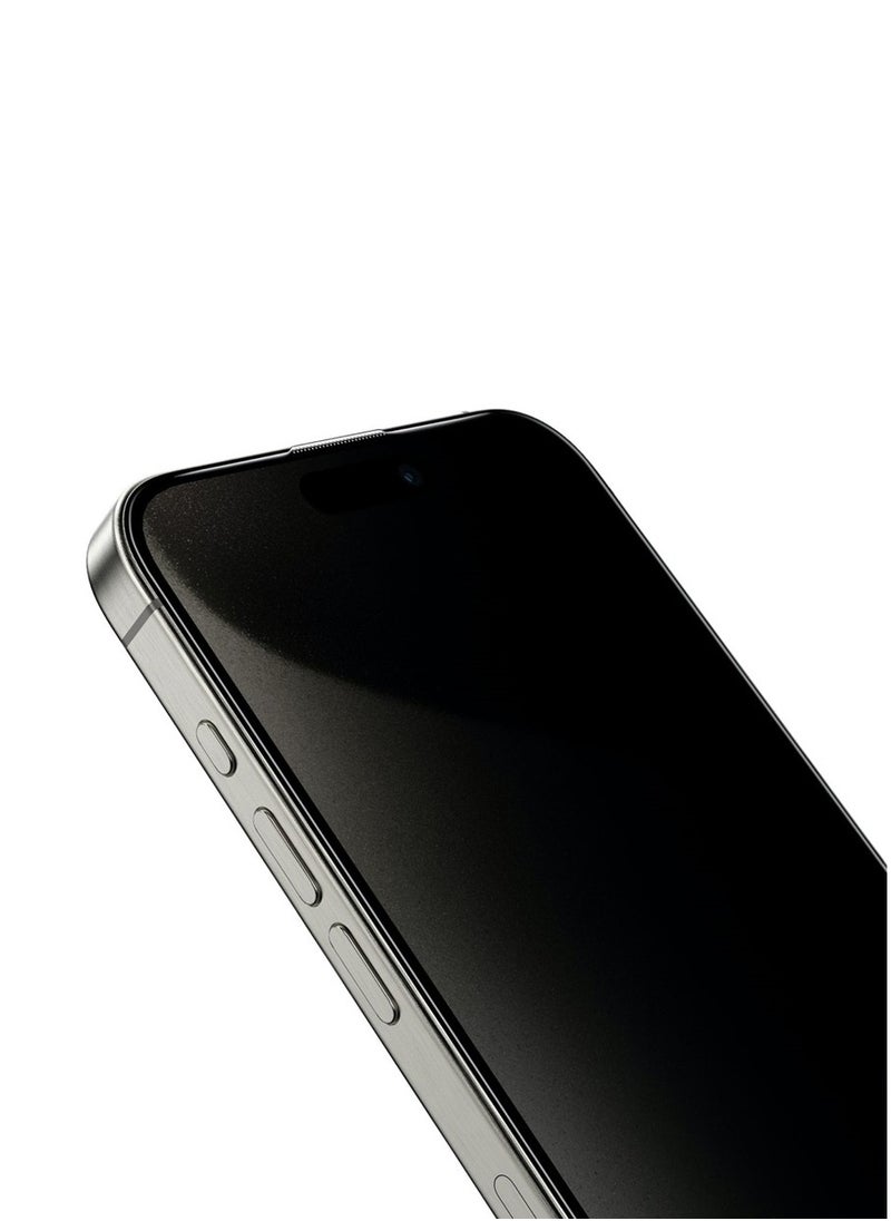GREEN LION Anthony 360° Privacy Screen Protector for iPhone 14 Pro / 4-Way Anti-Peeping Glass / Smudge-Free Screen / Anti Fingerprint / Anti-Scratch / Grease Resistance / 9H Tempered Glass / 3D Arc Edge - Black  - Image 4