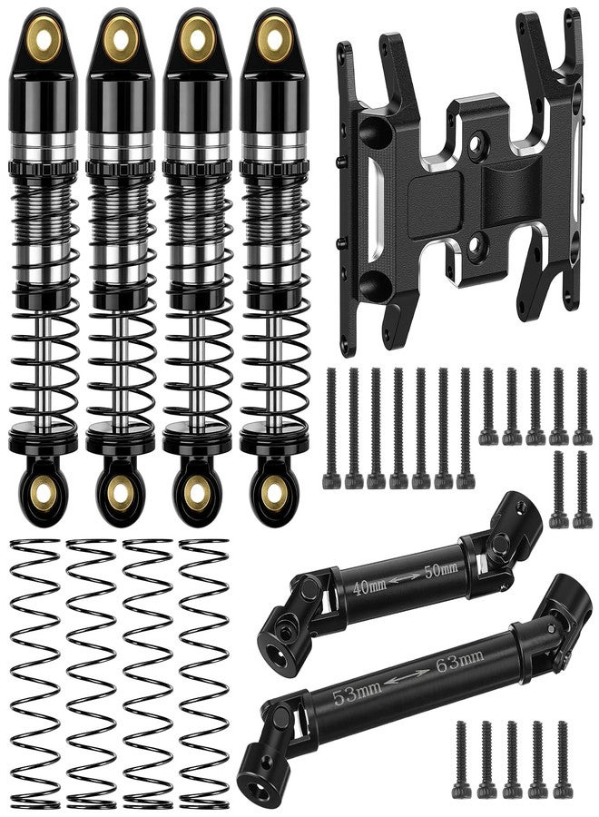 Skylety 7PCS RC Upgrade Kit Compatible with Axial SCX24 1/24 Crawler, 40mm Oil Filled Shock Absorbers, Brass Skid Plate, Steel Drive Shaft, Heavy Counterweight Chassis Parts - Image 1