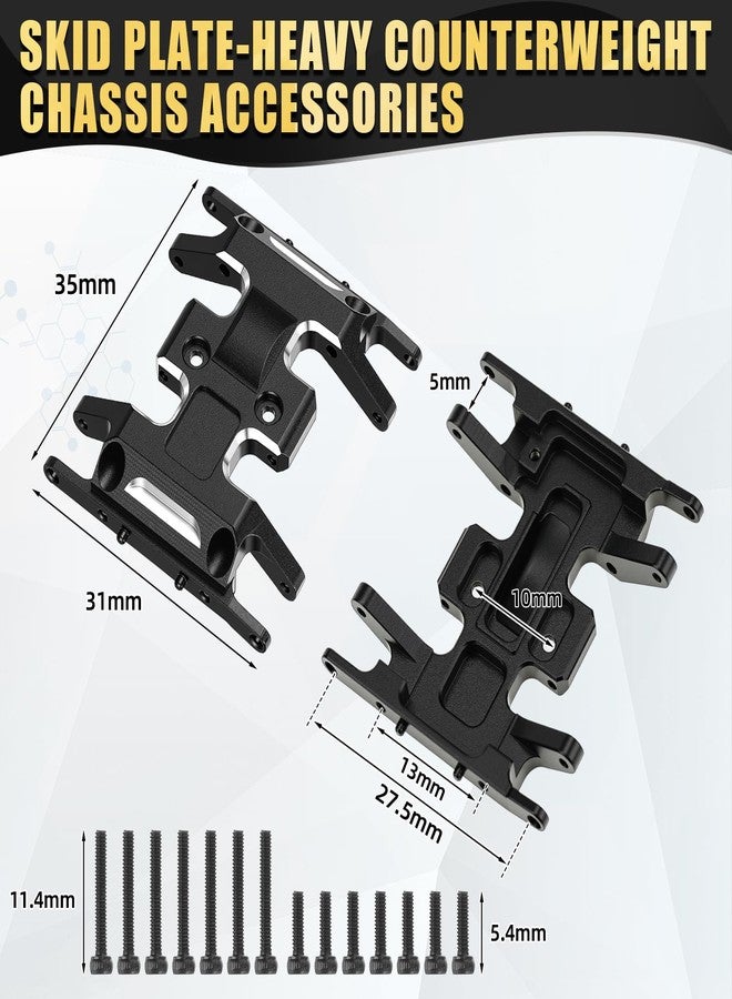 Skylety 7PCS RC Upgrade Kit Compatible with Axial SCX24 1/24 Crawler, 40mm Oil Filled Shock Absorbers, Brass Skid Plate, Steel Drive Shaft, Heavy Counterweight Chassis Parts - Image 3