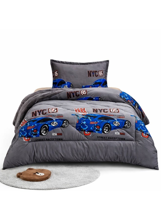 مينجلي مفرش سرير أطفال 3 قطع وجهين فرو ومخمل – ناعم ودافئ – مقاس 170×220 سم - Image 2