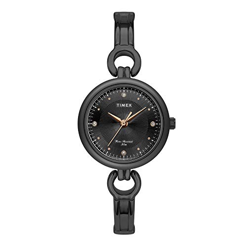 TIMEX Classics Analog Watch for Women with Black Round Dial & Black Brass Bracelet Band Water Resistant Women's Wrist Watches - TWEL11426 - Image 1