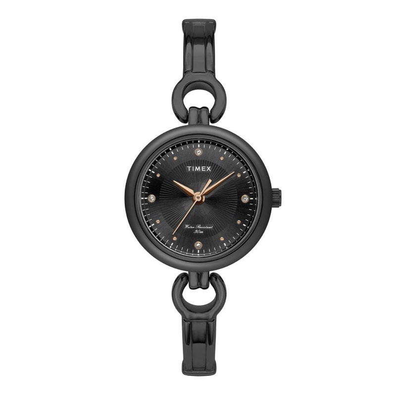 TIMEX Classics Analog Watch for Women with Black Round Dial & Black Brass Bracelet Band Water Resistant Women's Wrist Watches - TWEL11426 - Image 5