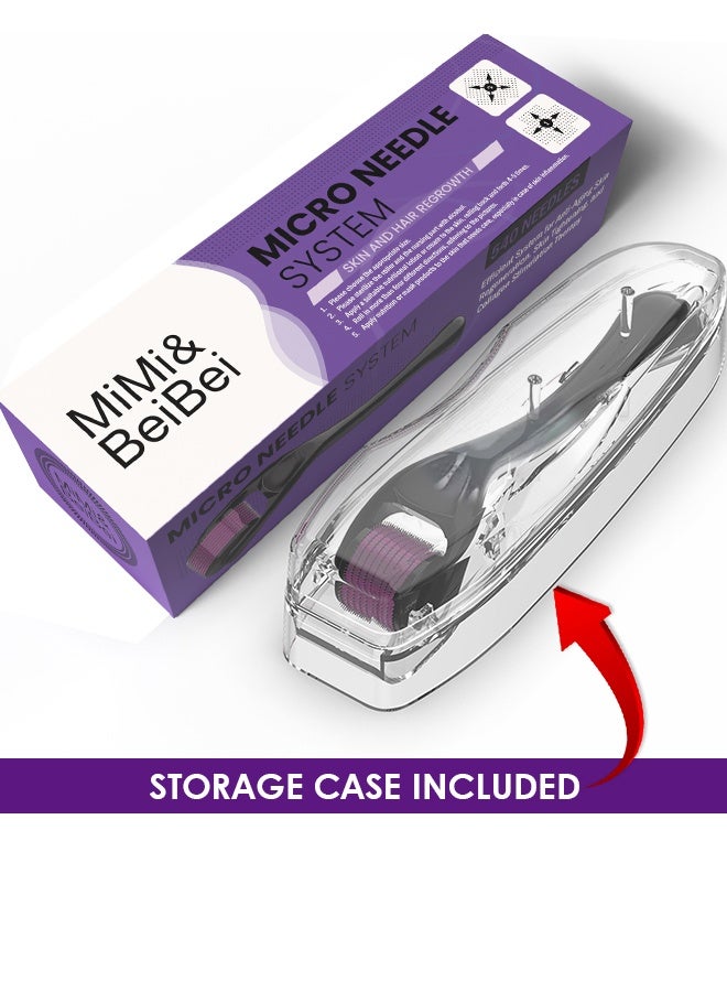 MiMi & BeiBei 0.5mm Microneedle Roller System For Hair & Beard Growth with 540 Titanium Needles, Derma Microneedling Roller for Hair Beard Eyelash & Eyebrow Growth, Repairs Damaged Hairs Follicles - Image 3