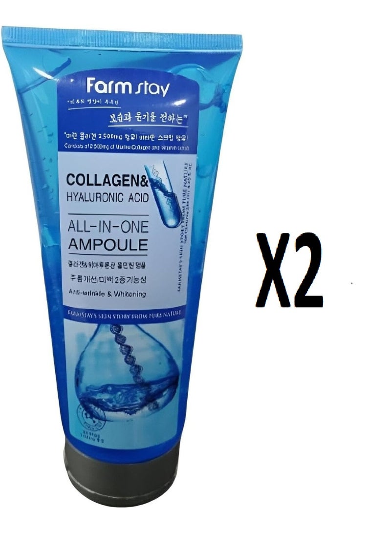 Farm Stay Special Offer – 2 Pieces of Farm Stay Collagen & Hyaluronic Acid All In One Ampoule – 250ml - Image 1