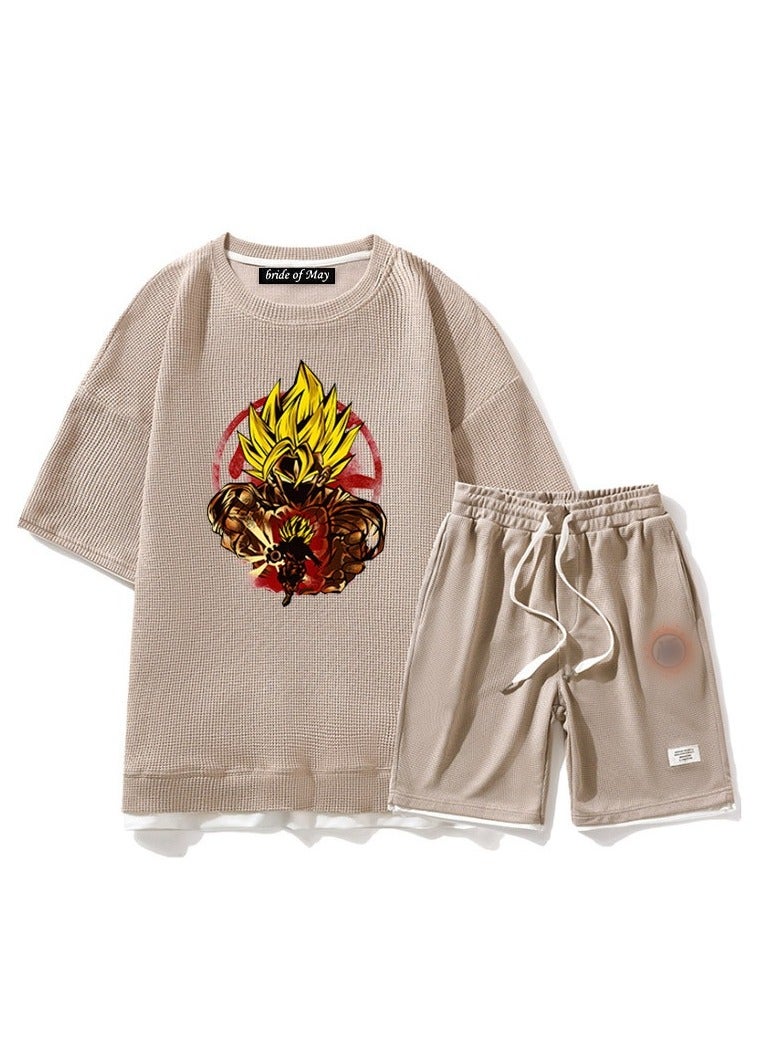 KUYING New Dragon Ball Short Sleeve Shorts Loose Two Piece Set  - Image 1