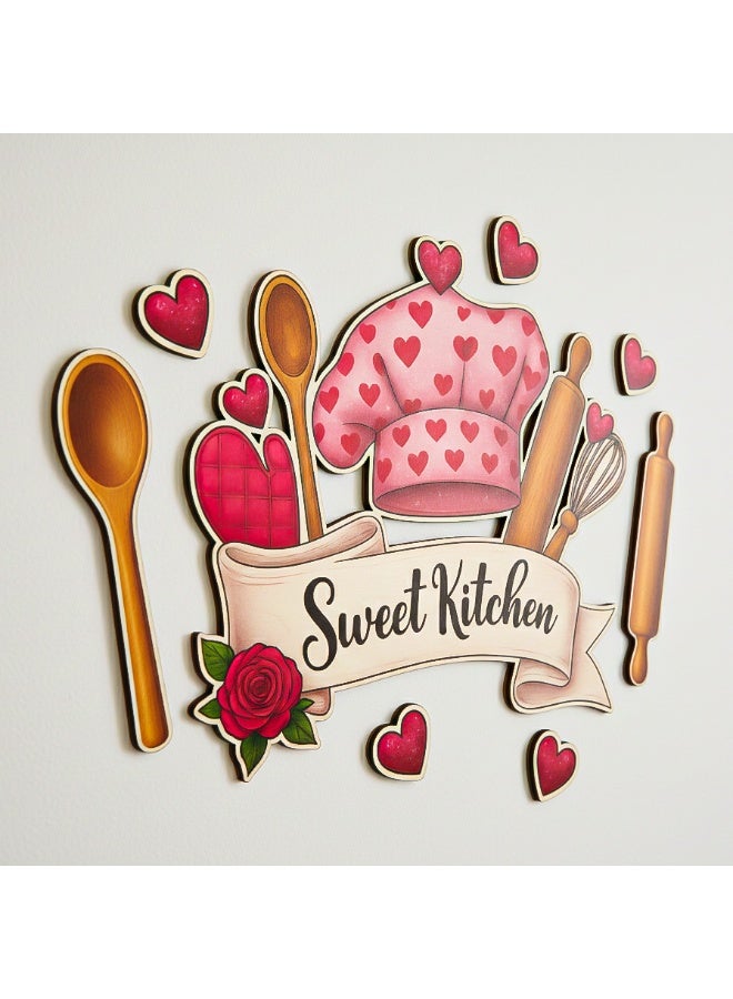 Kitchen decor model, printed wall art, large size 50x40, decorative printed chef's hat panel, kitchen decor, wall murals, modern decor, model, wall art, wall paintings - Image 1