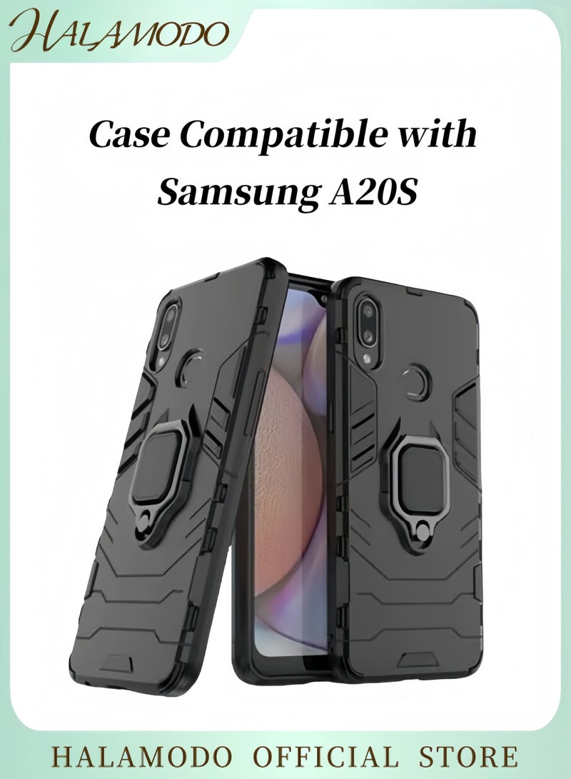 Halamodo Case Compatible with Samsung A20S Heavy Duty Shockproof Tough Arm Our Case with Stand Protective Personalized Phone Cover Magnetic Car Mount - Image 1
