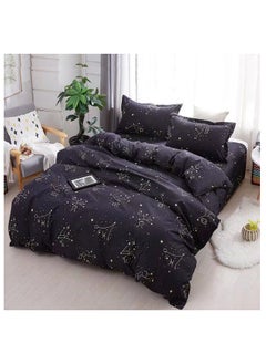 AL RAID Single Size Bed Sheet Set | Microfiber & Cotton Duvet Cover Set | 4PCS Bedding Set Includes 1 Duvet Cover 160x210 cm, 1 Fitted Sheet 120x200+20 cm, 2 Pillowcases 50x75 cm | Soft & Durable Bedding 