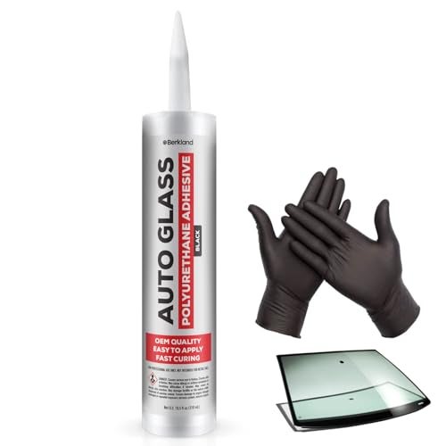 Berkland Polyurethane Windshield Adhesive with Fast Curing Formula - High Bond Strength Window Sealant Compound - Easy to Apply Automotive Glass Glue - Windshield Sealant Black - Vehicle & RV Polyurethane Glue - Image 1