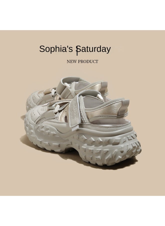 SAFIYA Saturday's 2025 Spring And Autumn Hollow-out Dad Shoes, Athletic Casual Shoes, Breathable Mesh Upper, Platform Sneakers For Women - Image 5