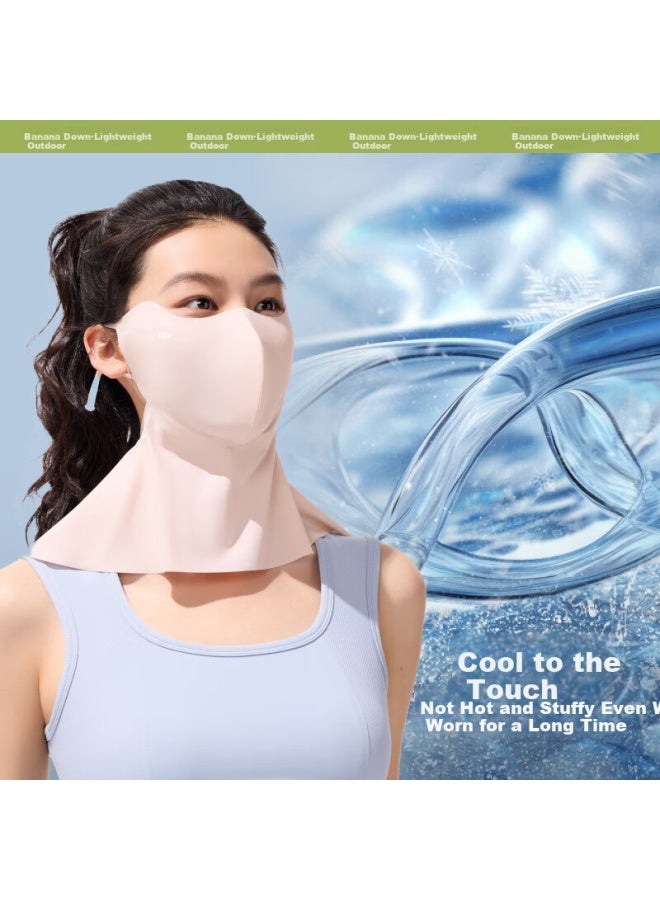 Beneunder Sun Protection Neck Gaiter Mask For Women, Uv-resistant Face Cover, Face-protecting Bandana, Midei Pink Al219 - Image 2