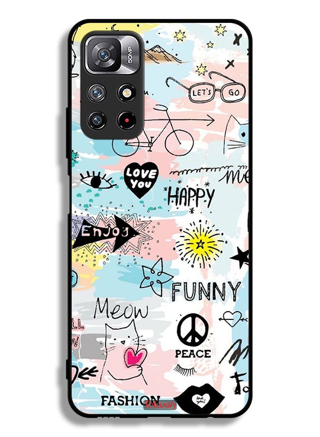 Tolwak Xiaomi Redmi Note 11 4G Protective Case Cover Love You Tags - Image 2