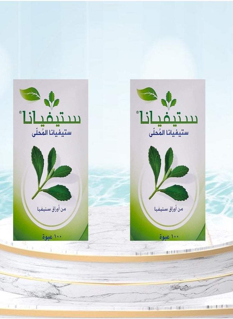 Steviana 2-Piece Sweetener From Stevia Leaves 100 Sachets  - Image 2