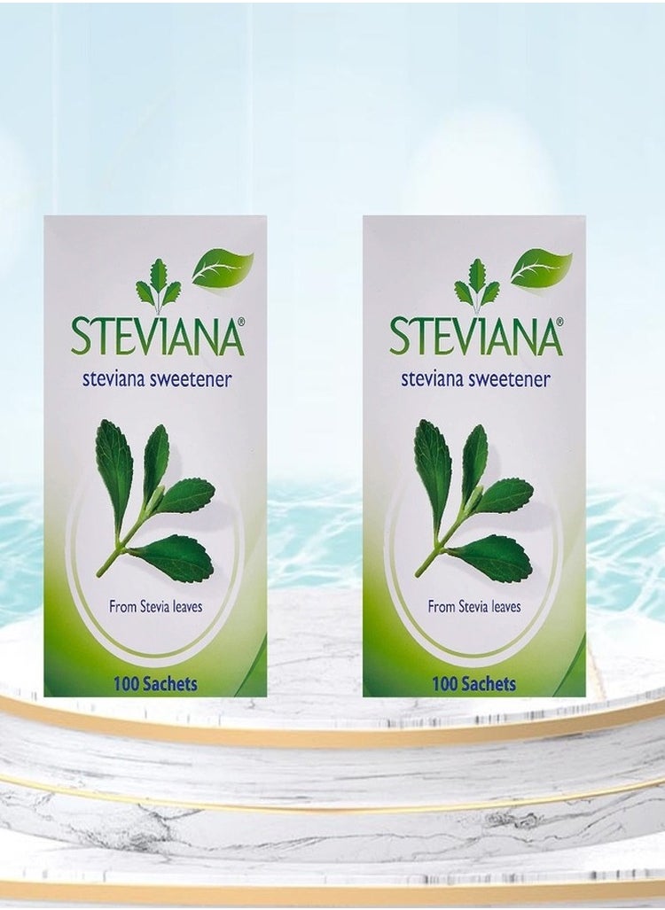 Steviana 2-Piece Sweetener From Stevia Leaves 100 Sachets  - Image 1