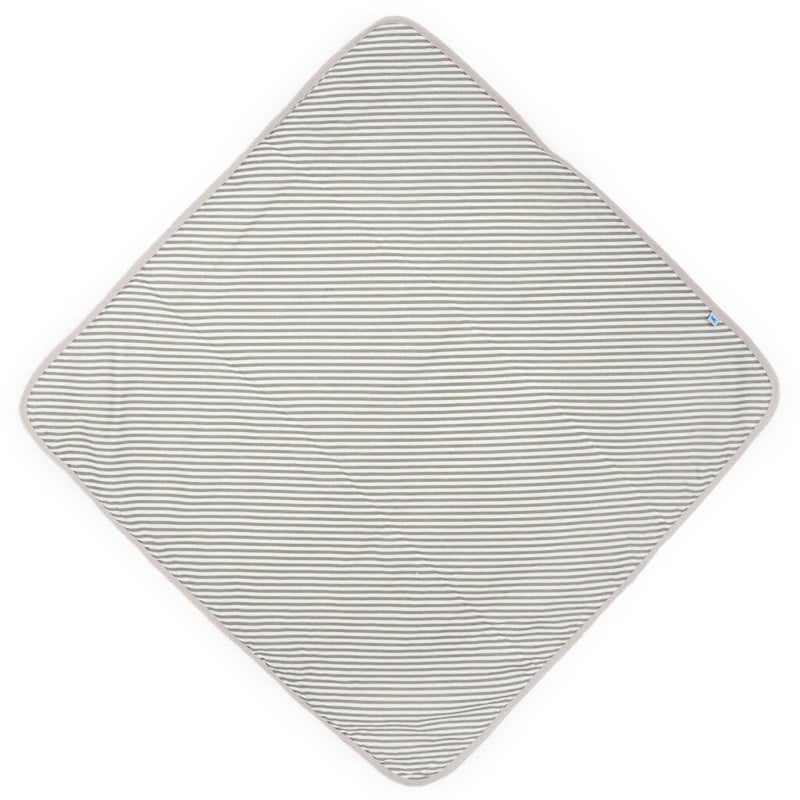 Little Unicorn Premium Infant Hooded Bath Towel| Soft & Absorbent Cotton & Terry Fabric for Newborns (Grey Stripe) - Image 2