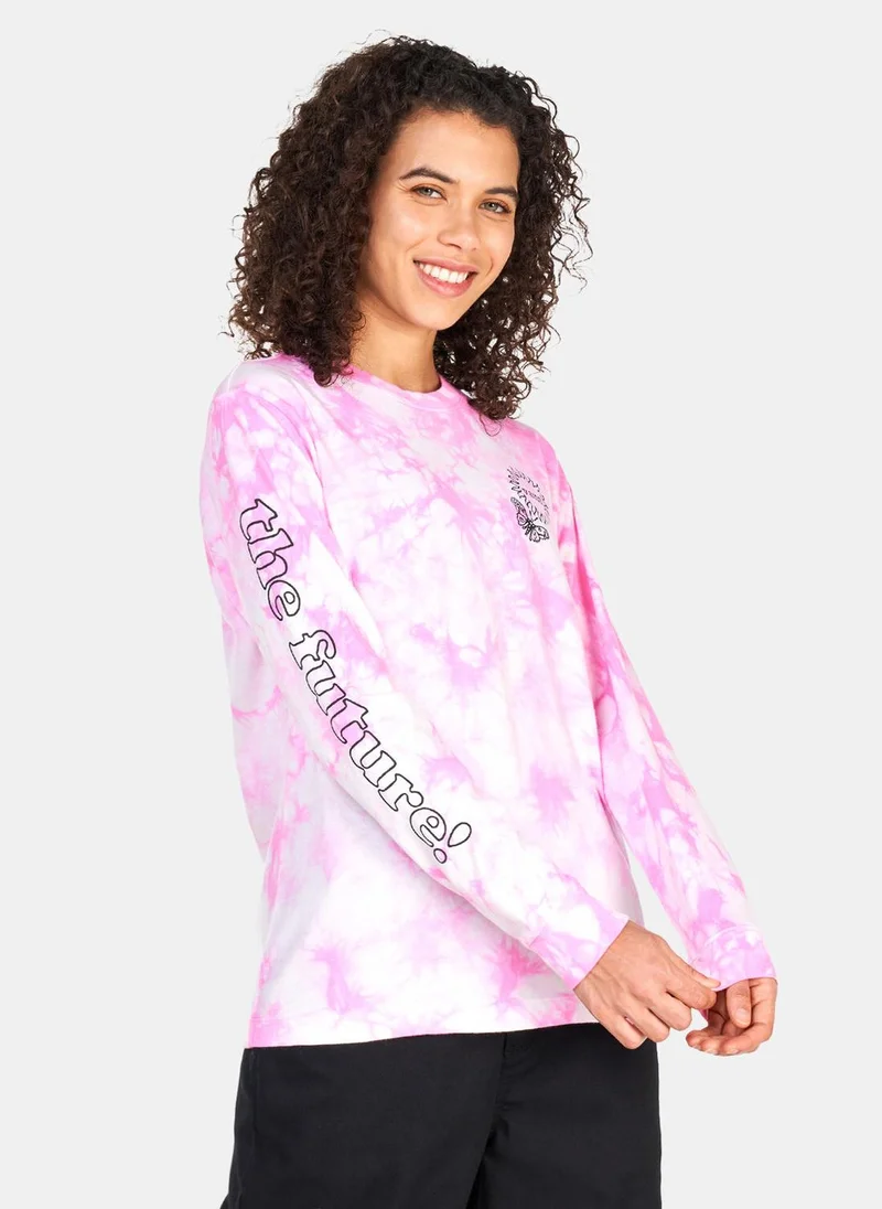 VANS Women's Far Future Tie Dye Wash Long Sleeve BFF T-Shirt