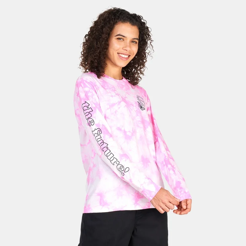 VANS Women's Far Future Tie Dye Wash Long Sleeve BFF T-Shirt