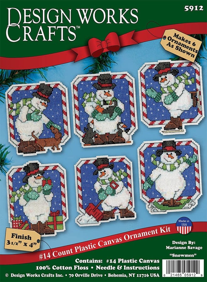 DesignWorks Ink Design Works Crafts Snowmen Cross Stitch Ornament Kit, Candy Cane (14 Count),5912 - Image 2