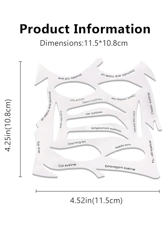 3Pcs Quick Make-Up Stencils Kit for Eyeliner, Eyebrows, and Eye Shadow - Versatile Shapes for Diverse Makeup Styles - White - Image 3