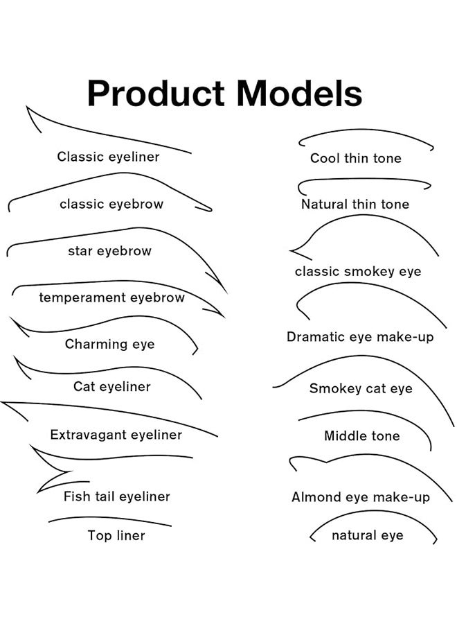 3Pcs Quick Make-Up Stencils Kit for Eyeliner, Eyebrows, and Eye Shadow - Versatile Shapes for Diverse Makeup Styles - White - Image 4