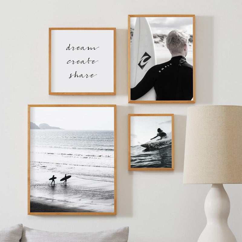 VUVUZULA Picture Frame, 20 x 30 cm, Wooden Frame, Set of 3, Oak Photo Frame, MDF Frame, Natural - Image 2