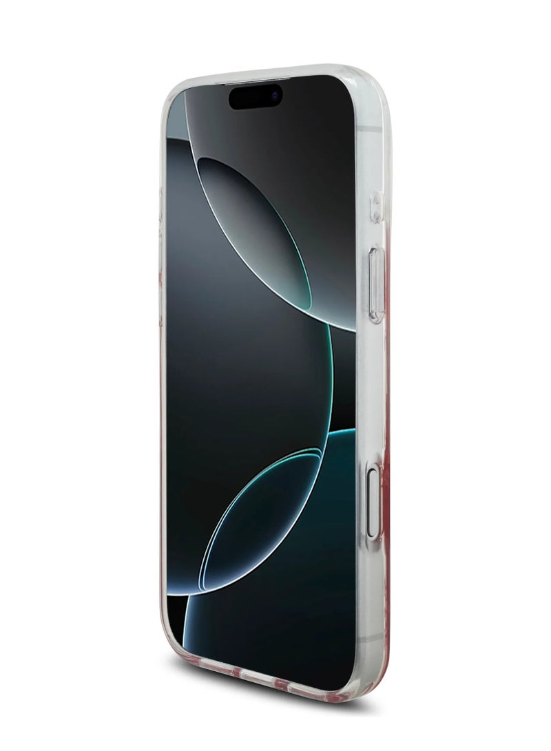 GUESS iPhone 17 Pro Max MagSafe PC+TPU Case With Gradient Peony & Glitter Pattern / Easy Snap-On / Drop Protection / Slim Profile / Lightweight Back Cover / Comfortable Grip - Pink - Image 5