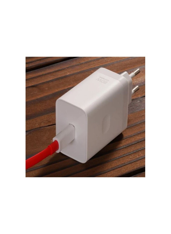 OnePlus One 80W Supervooc Charger for Oneplus 12/11 10T OnePlus Warp Charger Block Replacement with USB C Warp Charge Cable 1M USB Wall Plug Charger UK Power Adapter for Oneplus Nord 2T CE 3 Lite 10 Pro 9 Pro 8T  - Image 1