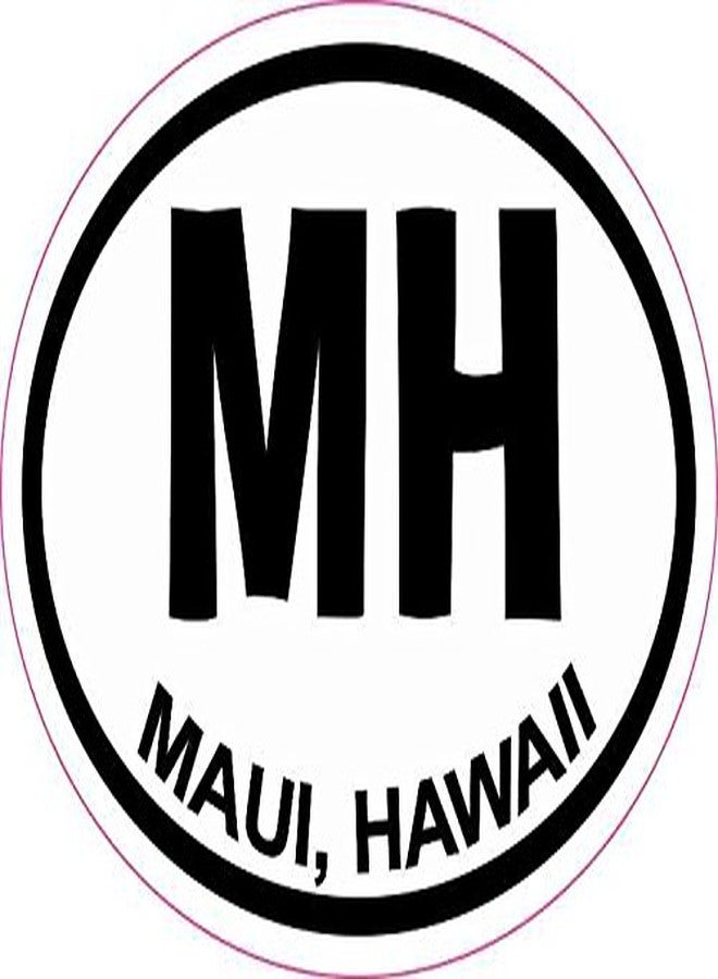 StickerTalk Oval MH Maui Hawaii Vinyl Sticker, 3 inches by 2 inches - Image 1