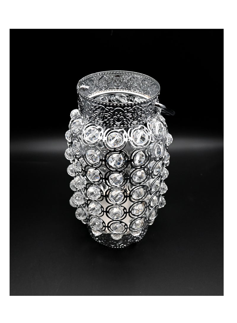 دلس DLS فانوس فضي ، حامل شموع فضي - Image 5