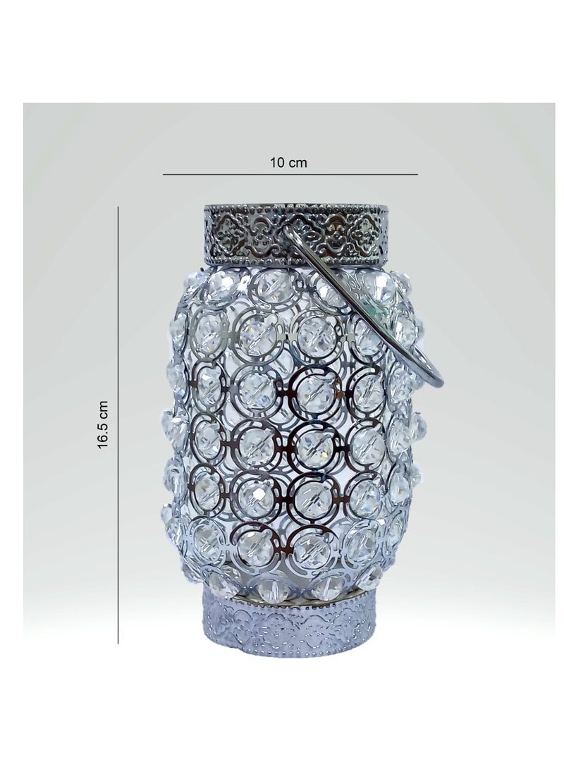 دلس DLS فانوس فضي ، حامل شموع فضي - Image 2