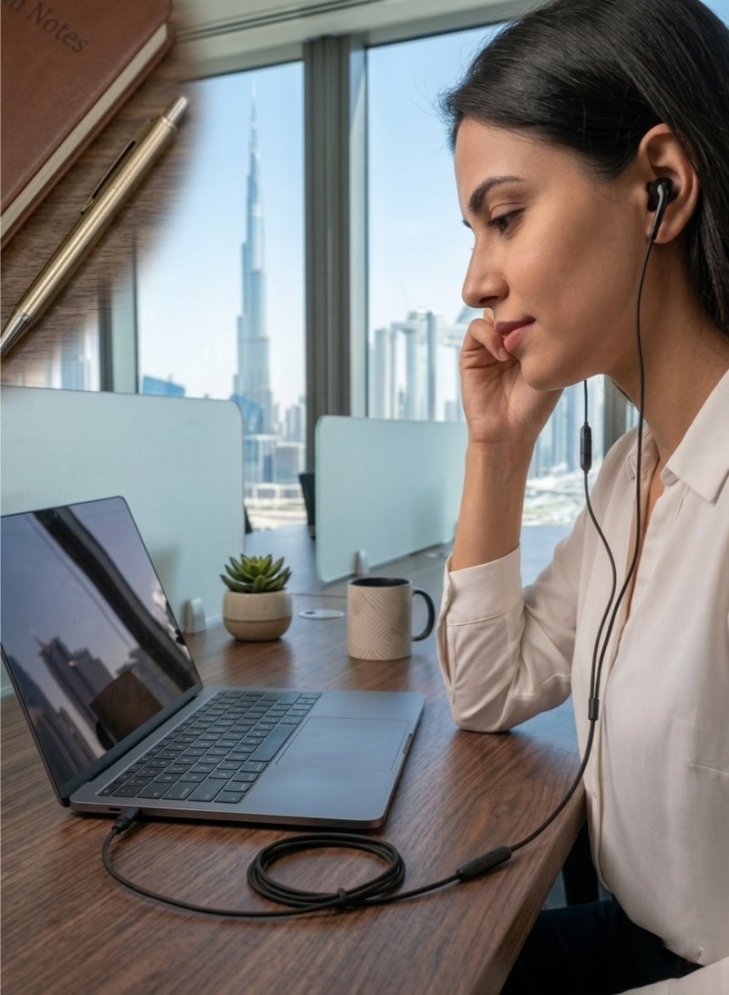 كاكوسيجا سماعات أذن سلكية خفيفة الوزن - ميكروفون احترافي مدمج - متوافقة مع جميع أنواع سماعات الأذن ذات منفذ 3.5 ملم - Image 4