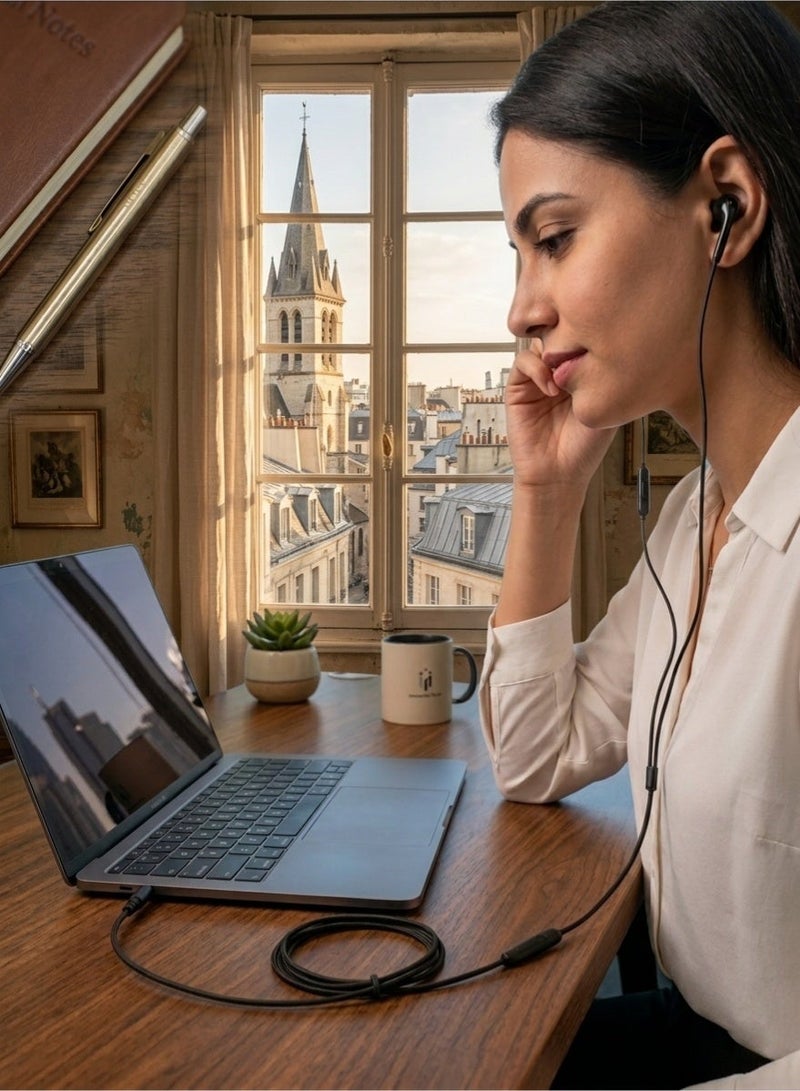 كاكوسيجا سماعات أذن سلكية خفيفة الوزن - ميكروفون احترافي مدمج - متوافقة مع جميع أنواع سماعات الأذن ذات منفذ 3.5 ملم - Image 1