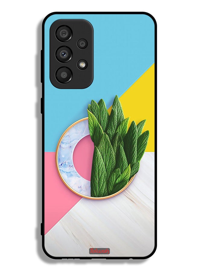 Tolwak Samsung Galaxy A33 5G Protective Case Cover Leaves Abstract Pattern - Image 1