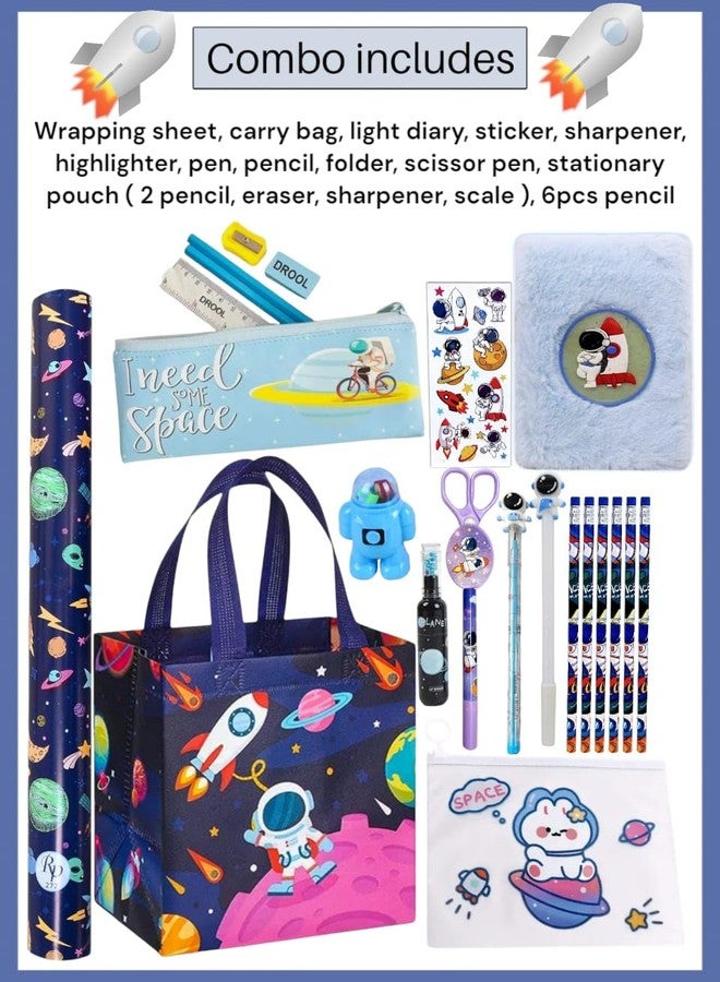 AMANVANI Space Theme Gift Combo (Pack of 12 Item) | Age 4-12 Years | Rakhi Spacial Gifts | Stationery Kit for Boys | School Supply | Best Birthday Return Gifts for Kids - Image 2