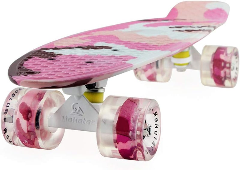 Meketec Skateboards Complete 22 Inch Mini Cruiser Retro Skateboard for Kids Boys Youths Beginners - Image 1