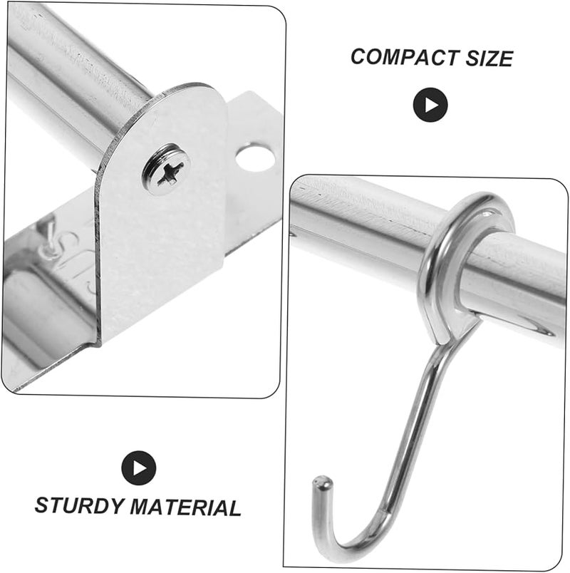 رفافة حائطية من الفولاذ المقاوم للصدأ لتعليق أدوات المطبخ 40X6 5CM منظف للمناشف والأواني - Image 4
