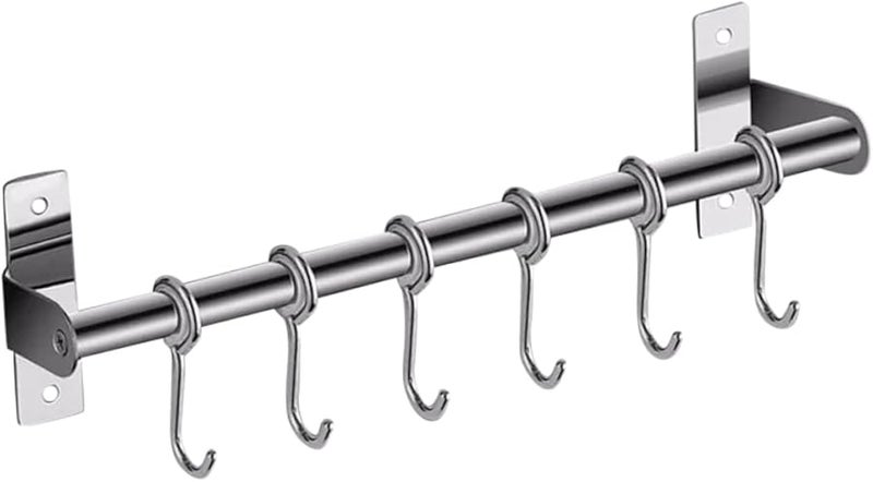 رفافة حائطية من الفولاذ المقاوم للصدأ لتعليق أدوات المطبخ 40X6 5CM منظف للمناشف والأواني - Image 1