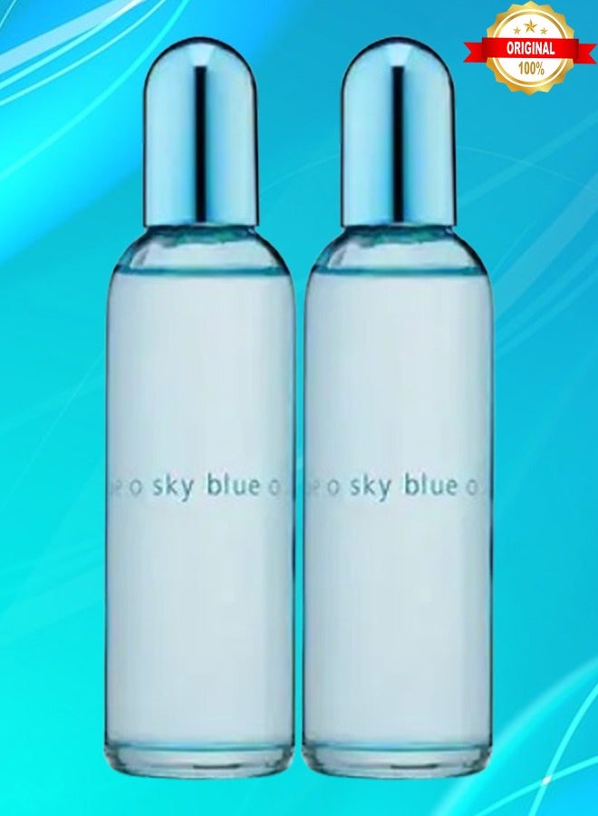 Colour 2 Pieces Sky Blue Perfume 90ml EDP - Image 1