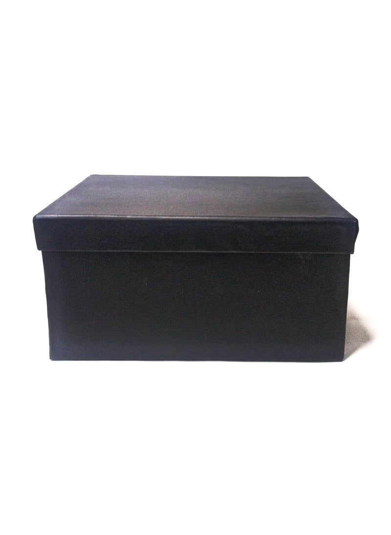 Fine Paper Black Cardboard Box (SMALL SIZE) for Gift Hampers, Cloth Storage Boxes for Clothes, Jewellery and Bangles Boxes for Storage in rectangle shape (pack of 1)(Black)