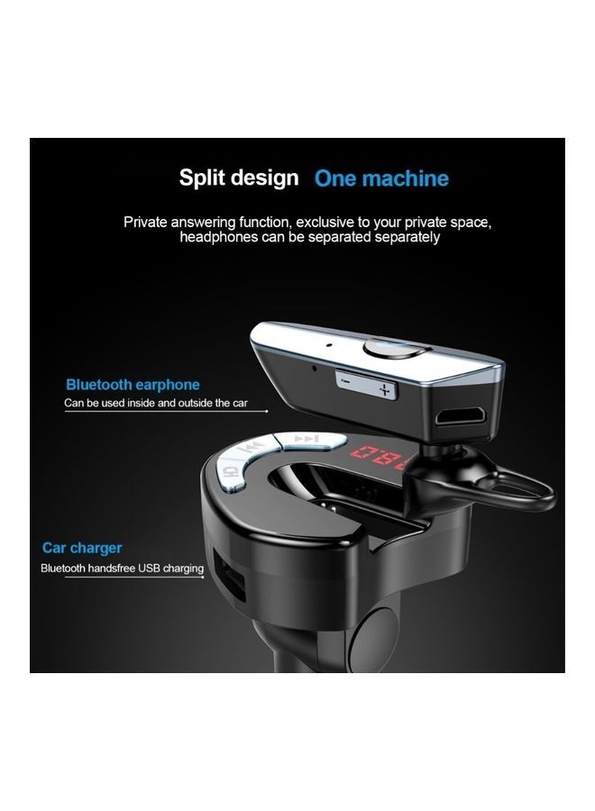 NIBEMINENT Car Wireless Bluetooth Handsfree MP3 Player USB Charger Adapter With Earphone Black  - Image 4