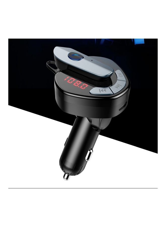 NIBEMINENT Car Wireless Bluetooth Handsfree MP3 Player USB Charger Adapter With Earphone Black  - Image 2