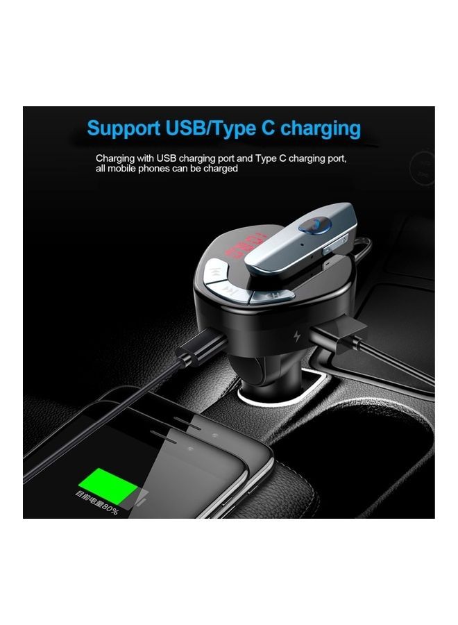 NIBEMINENT Car Wireless Bluetooth Handsfree MP3 Player USB Charger Adapter With Earphone Black  - Image 5