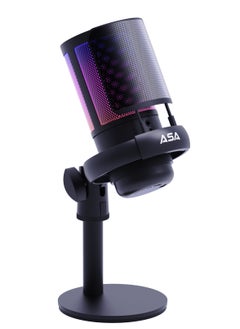 ASA Condenser Gaming Microphone with RGB Light, Mute Button, Pop Filter, For Streaming, Podcasts, Recording.  - Image 1