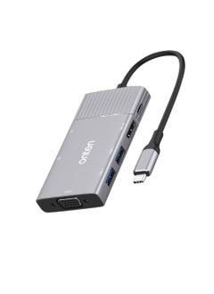 onten Onten 95113 8 In 1 USB 3.0 x2 + SD / TF + HDMI / VGA + 3.5mm Jack + Type-C / USB-C (PD 3.0) Multi-function HUB Converter Dock Station  - Image 1