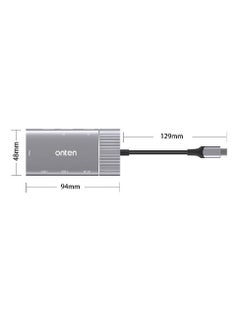 onten Onten 95113 8 In 1 USB 3.0 x2 + SD / TF + HDMI / VGA + 3.5mm Jack + Type-C / USB-C (PD 3.0) Multi-function HUB Converter Dock Station  - Image 2